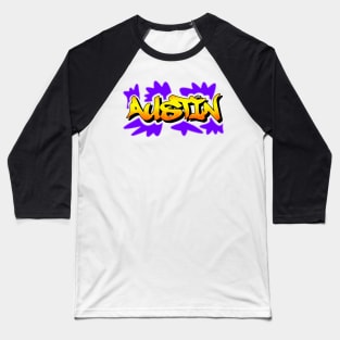 AUSTIN Urban Street Graffiti Style Name Piece Baseball T-Shirt